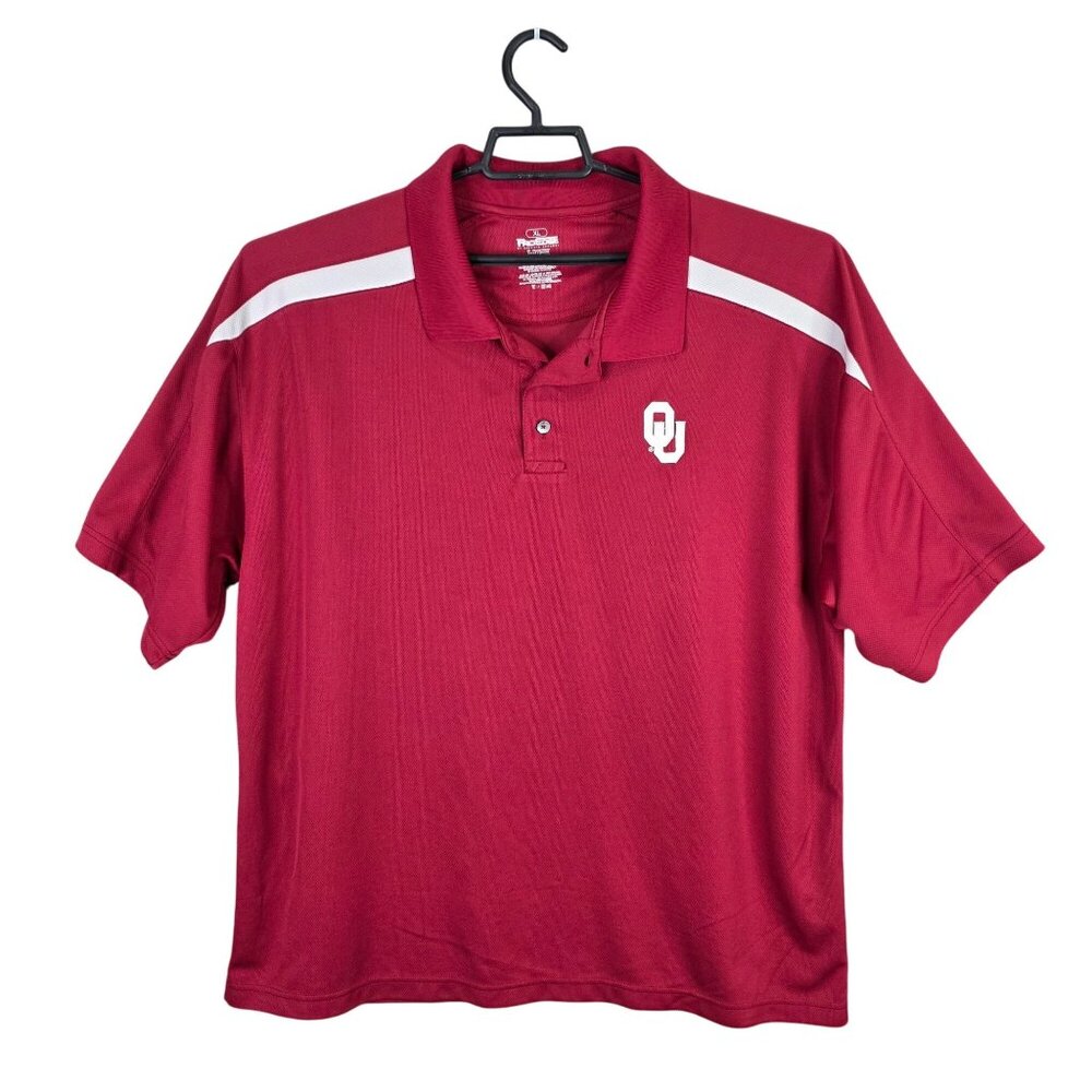 Mens Knights Apparel Pro Edge Red OU Sooners Polo Shirt Short Sleeve Size XL